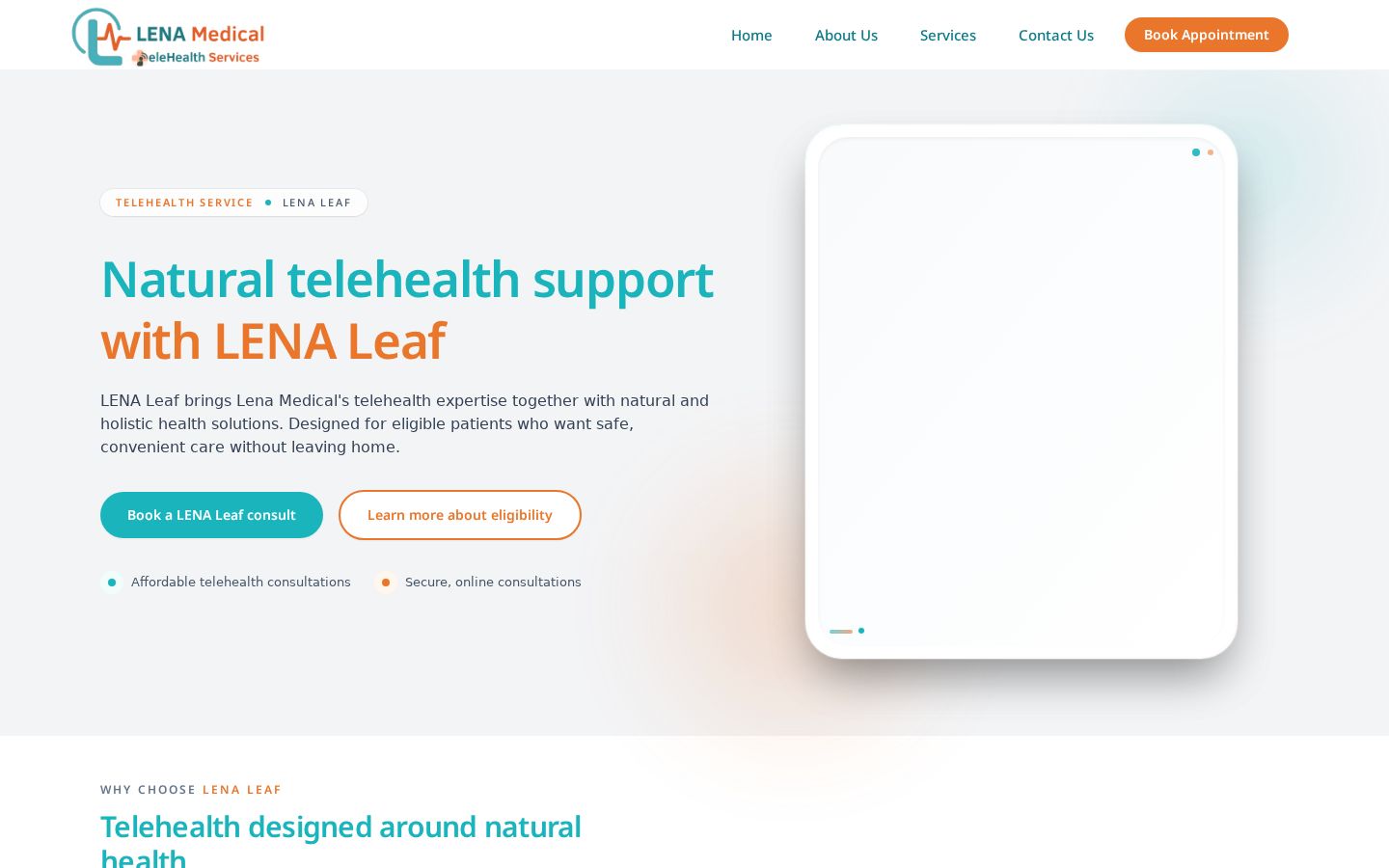 Lena Leaf — Lena Medical — live website preview