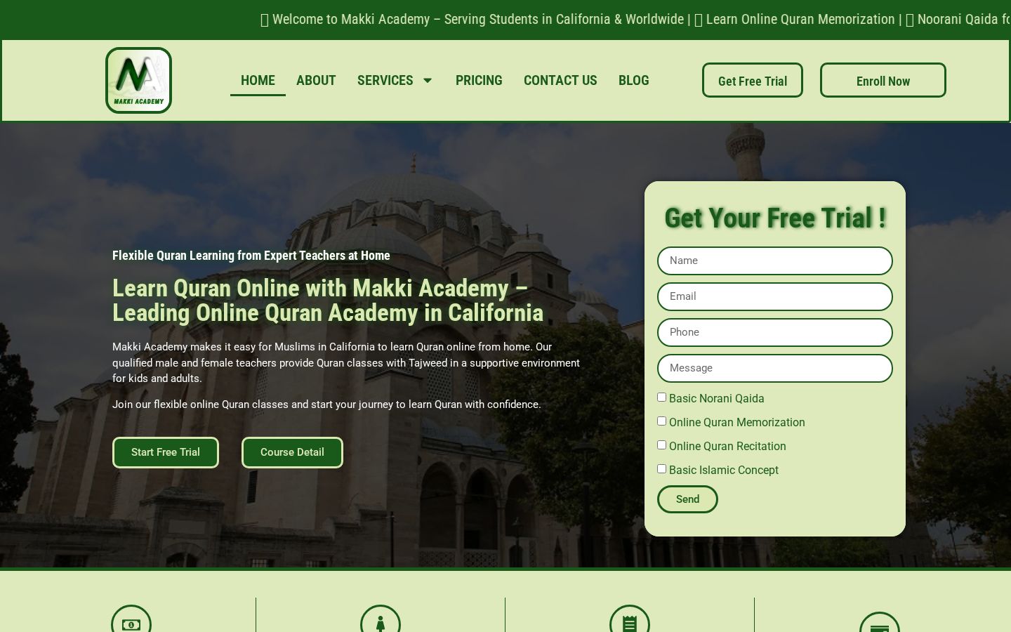Makki Academy — live website preview